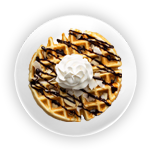 Ferrero Waffle With Nutella Sauce 